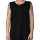 Black Cotton Sleeveless Round Neck Tank T-shirt