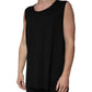 Black Cotton Sleeveless Round Neck Tank T-shirt