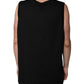 Black Cotton Sleeveless Round Neck Tank T-shirt