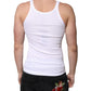 White Cotton DG Sleeveless Round Neck T-shirt