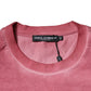 Pink Logo Print Cotton Crew Neck T-shirt