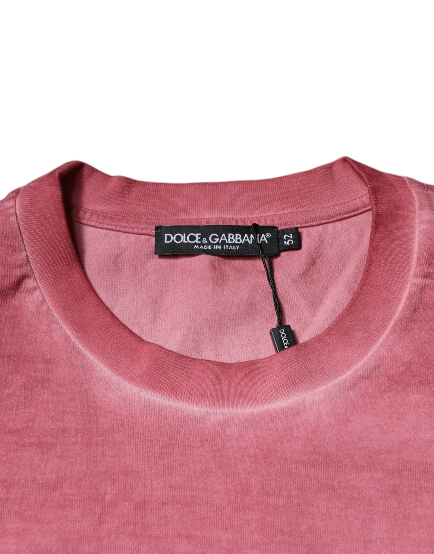 Pink Logo Print Cotton Crew Neck T-shirt