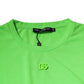 Green Logo Polyester Crew Neck T-shirt