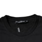 Black Logo Cotton Crew Neck T-shirt