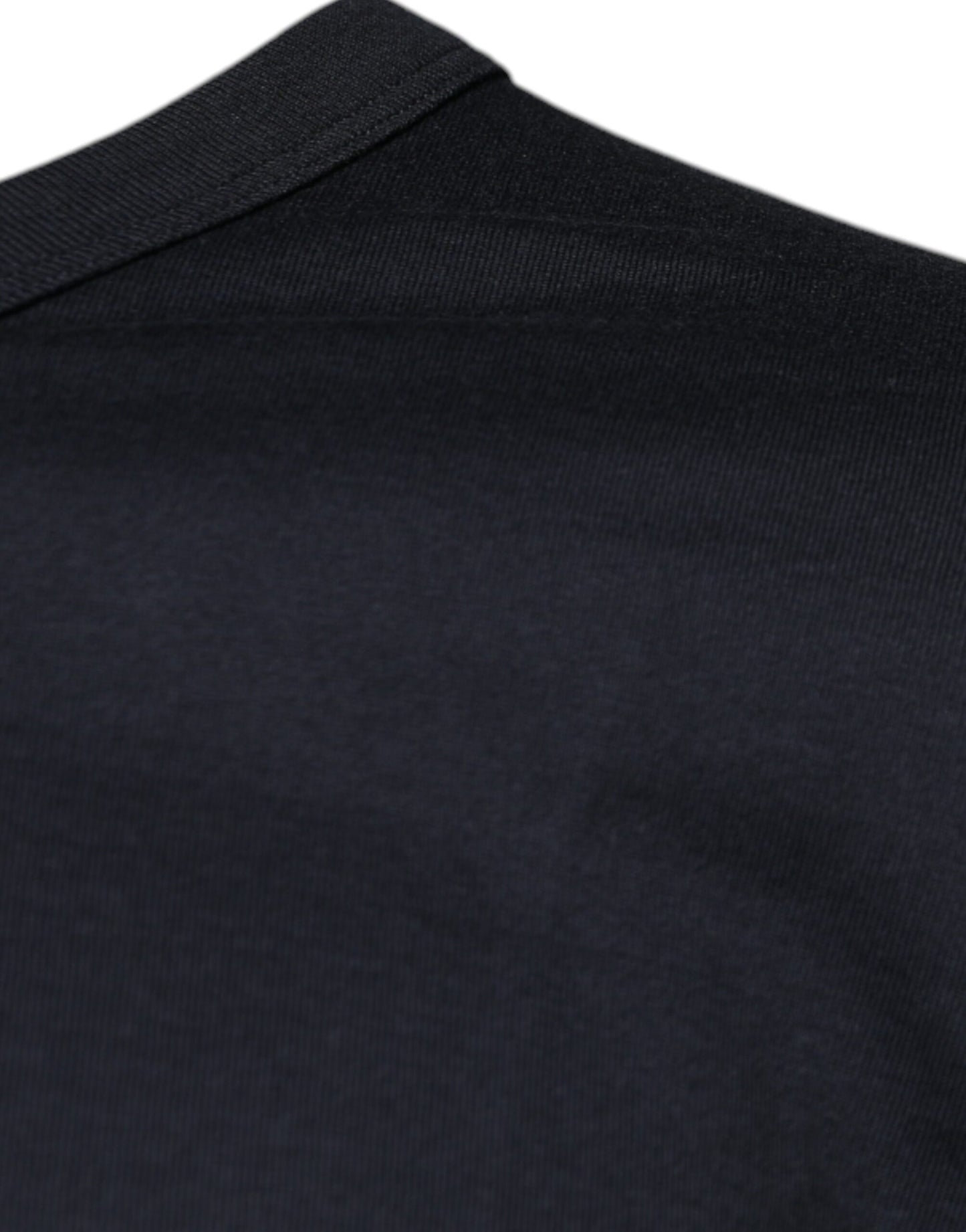 Black Cotton Crew Neck Short Sleeves T-shirt