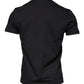 Black Cotton Crew Neck Short Sleeves T-shirt