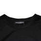 Black Logo Print Cotton Crew Neck T-shirt