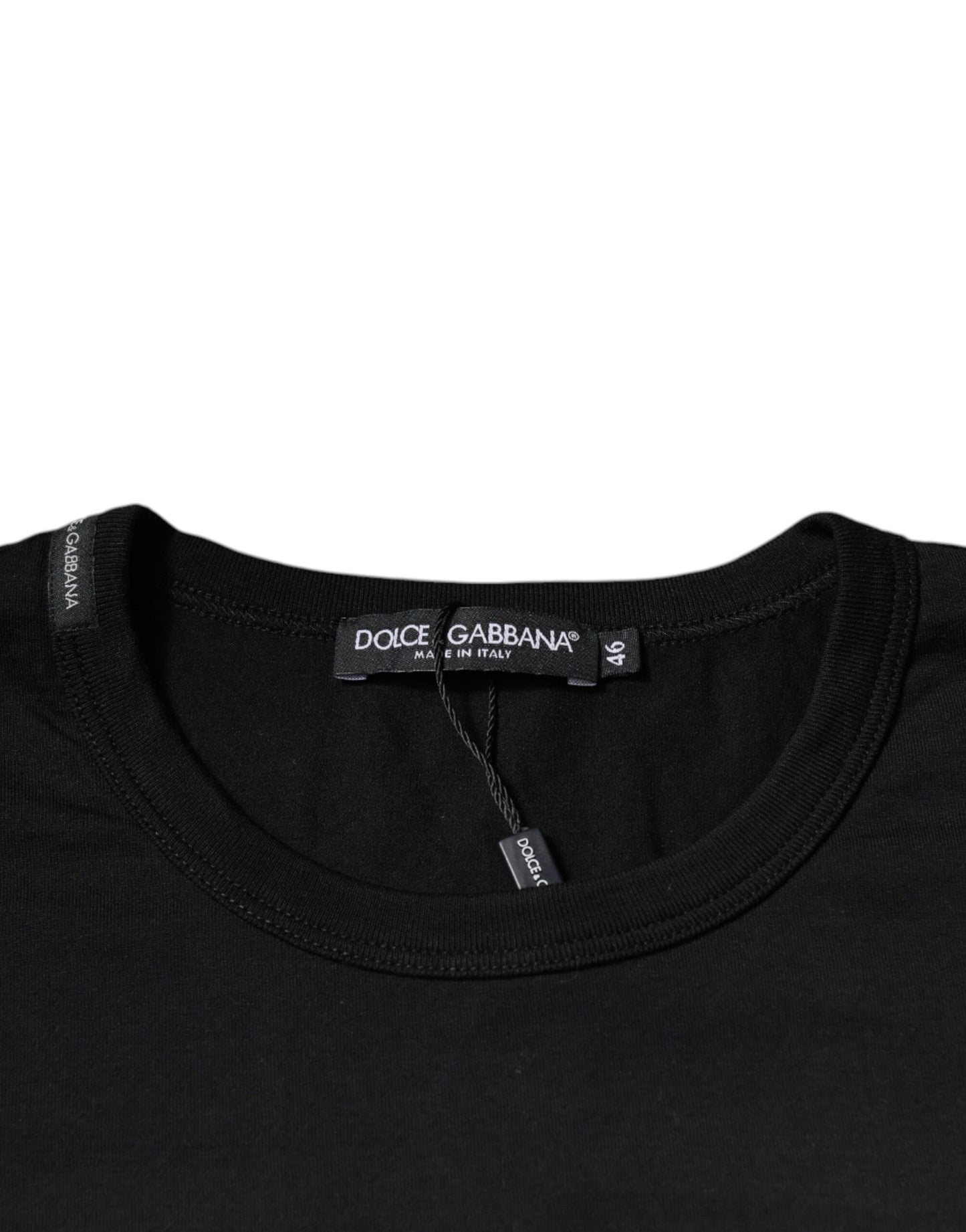 Black Graphic Print Cotton Crew Neck T-shirt