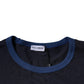 Blue Cotton Stretch Crewneck Underwear T-shirt