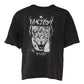 Gray Leopard Print Cotton Crew Neck T-shirt