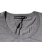 Gray Cotton Crew Neck Short Sleeves T-shirt