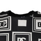 Black Logo Monogram Cotton Crew Neck T-shirt