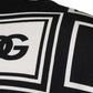 Black Logo Monogram Cotton Crew Neck T-shirt