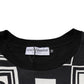 Black Logo Monogram Cotton Crew Neck T-shirt