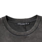 Gray Logo Embellished Men Crew Neck T-shirt