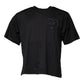 Black DG Logo Print Cotton Crew Neck T-shirt