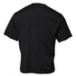 Black DG Logo Print Cotton Crew Neck T-shirt