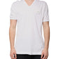 White Logo V-neck Short Sleeve T-shirt