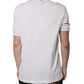 White Logo V-neck Short Sleeve T-shirt