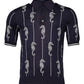 Dark Blue Sea Horse Collared Polo T-shirt