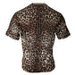 Brown Leopard Crew Neck Short Sleeve T-shirt