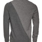 Gray Cashmere Argyle Intarsia Knit Crew Neck Sweater