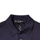 Blue Silk Collared Short Sleeves Polo T-shirt