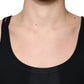 Black Cotton Sleeveless Round Neck Tank T-shirt