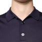 Blue Silk Collared Short Sleeves Polo T-shirt