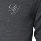 Gray Wool Logo Turtleneck Pullover Sweater