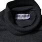 Gray Wool Logo Turtleneck Pullover Sweater