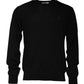 Black Logo Wool Crew Neck Pullover Sweater