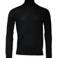 Black Cashmere Turtleneck Pullover Sweater