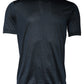 Dark Blue Silk Crew Neck Short Sleeve T-shirt