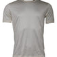 Off White Silk Crew Neck Short Sleeve T-shirt