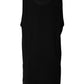 Black Cotton Sleeveless Round Neck Tank T-shirt