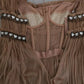 Brown Silk Sleeveless Shift Maxi Dress
