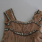 Brown Silk Sleeveless Shift Maxi Dress