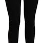 Black Mid Waist Slim Denim Cotton Stretch Jeans