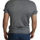 Gray Collared Silk Polo Top Shirt T-shirt