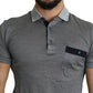 Gray Collared Silk Polo Top Shirt T-shirt