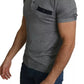 Gray Collared Silk Polo Top Shirt T-shirt