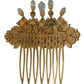 Gold Brass Clear Crystal Hair Stick Accessory Comb