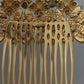Gold Brass Clear Crystal Hair Stick Accessory Comb