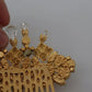 Gold Brass Clear Crystal Hair Stick Accessory Comb