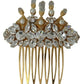 Gold Brass Clear Crystal Hair Stick Accessory Comb