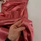 Pink Draped Midi Flower Applique Dress
