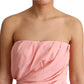 Pink Silk Stretch Strapless Sheath Midi Dress