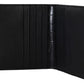 Black Exotic Leather Bifold Card Holder Wallet