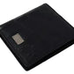 Black Exotic Leather Bifold Card Holder Wallet